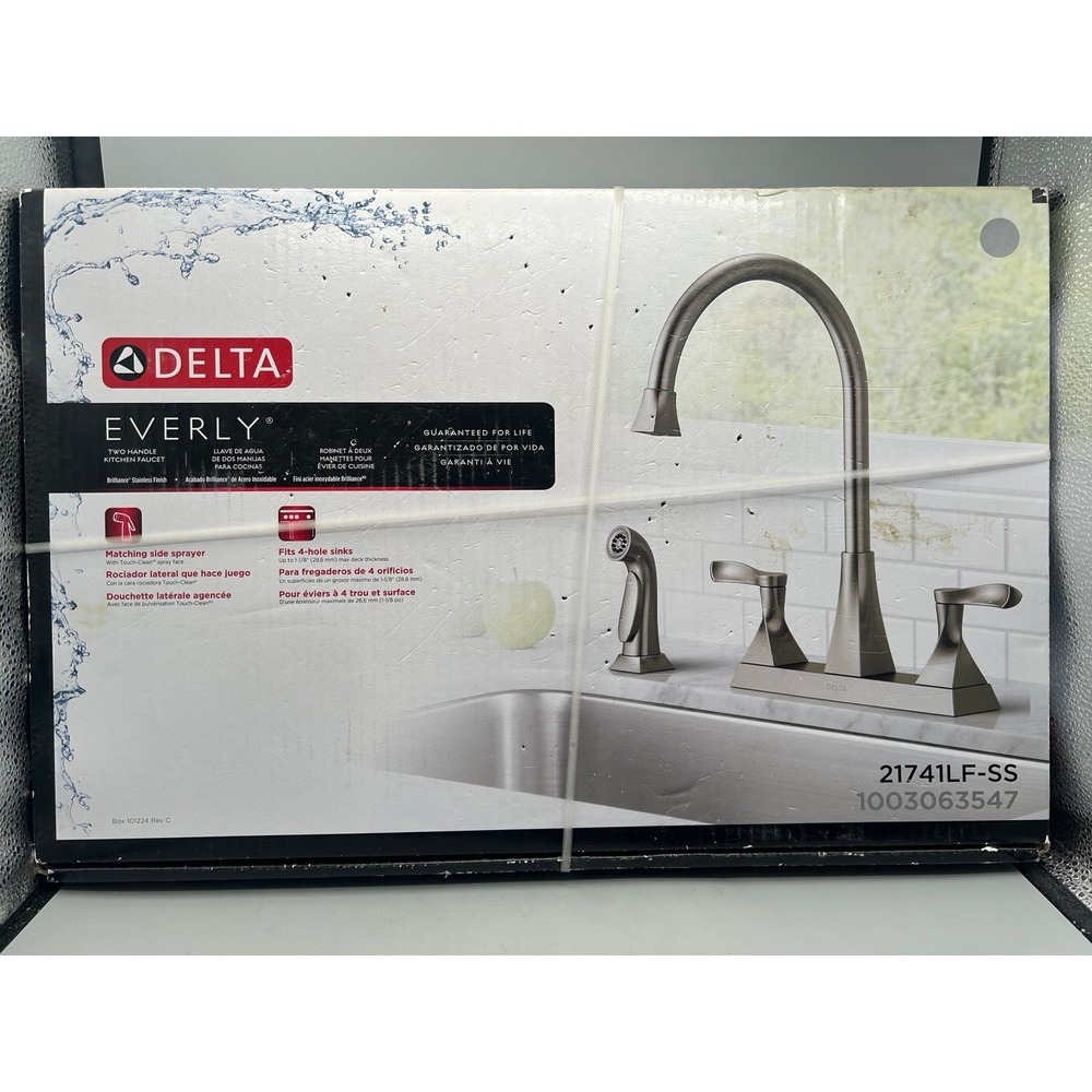 Delta Everly 21741LF-SS Kitchen Faucet with Spray - Stainless Steel- Sealed